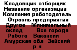 Кладовщик-отборщик › Название организации ­ Компания-работодатель › Отрасль предприятия ­ Другое › Минимальный оклад ­ 1 - Все города Работа » Вакансии   . Амурская обл.,Зейский р-н